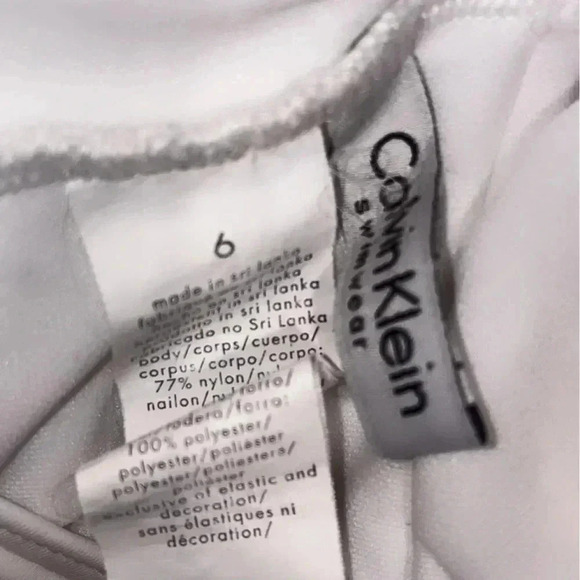 Calvin Klein strapless bathing suit ruched white bandeau  all in one swimsuit 6 - Picture 5 of 5
